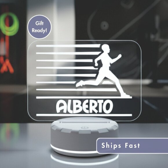 Runner Night Light – Personalized LED Lamp for Athletes - Picture 1 of 8